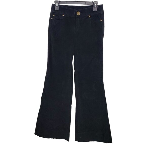 Anthropologie | Level 99 Women's Black Stretch Super Flare Corduroy Pants Sz‎ 26 - Picture 1 of 8